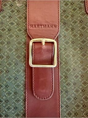 Hartmann Diamond Jacquard print Brown Leather-Trim luggage
